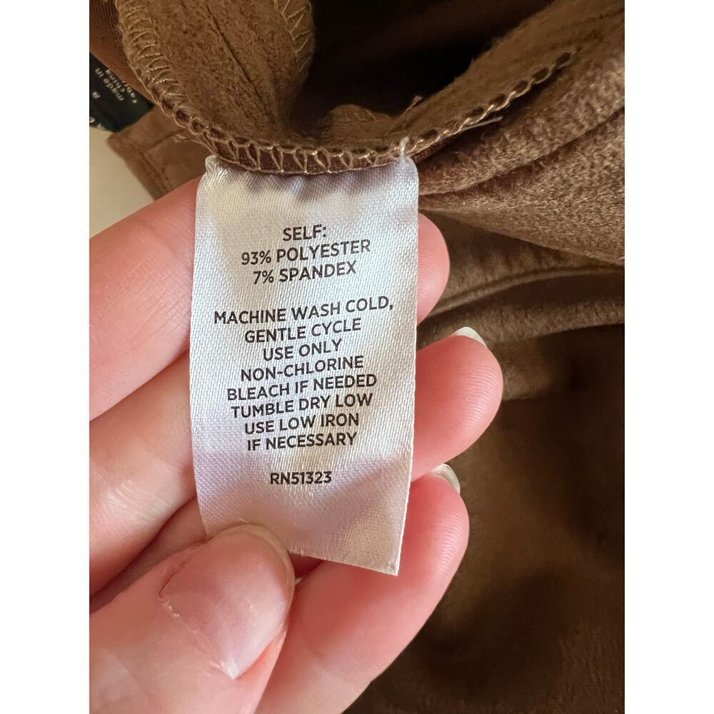 Halogen Waistband Seam Faux Suede Brown Midi Skirt Women's S Career Work Boho - Picture 5 of 10